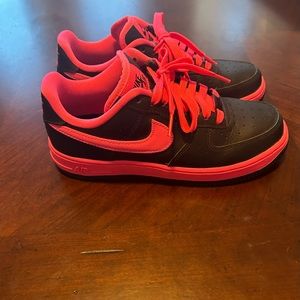 Nike Air Force 1, 6.5, black with hot pink details, worn once